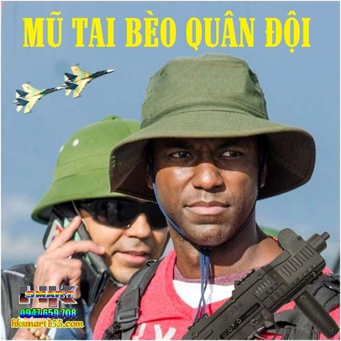 MŨ TAI BÈO TÌNH NGUYỆN- MŨ ARMY XANH