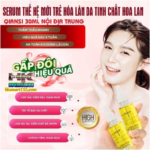SERUM THẾ HỆ MỚI TRẺ HÓA LÀN DA TINH CHẤT HOA LAN QIANSI 30ML NỘI ĐỊA TRUNG- CHỐNG LÃO HÓA, TĂNG ĐỘ ĐÀN HỒI, GIẢM NẾP NHĂN