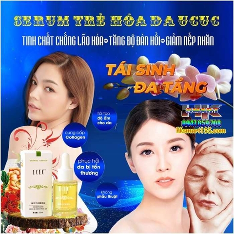 SERUM TINH CHẤT TRẺ HÓA LÀN DA UCUC 30ML, CHỐNG LÃO HÓA, TĂNG ĐỘ ĐÀN HỒI, GIẢM NẾP NHĂN