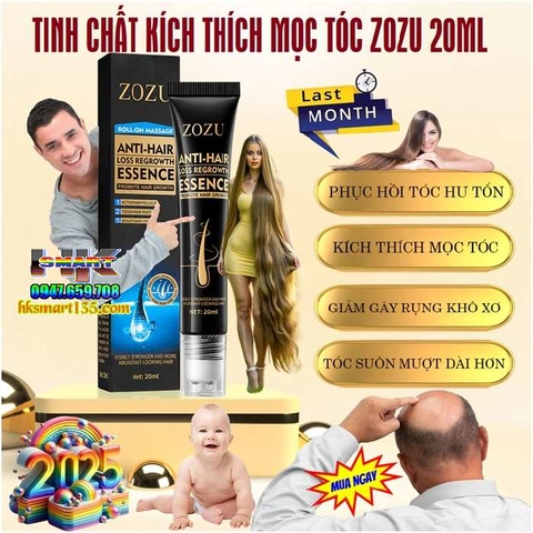 TINH CHẤT KÍCH THÍCH MỌC TÓC ZOZU 20ML NGĂN NGỪA GÃY RỤNG HỖ TRỢ NUÔI DƯỠNG PHỤC HỒI TÓC HƯ TỔN