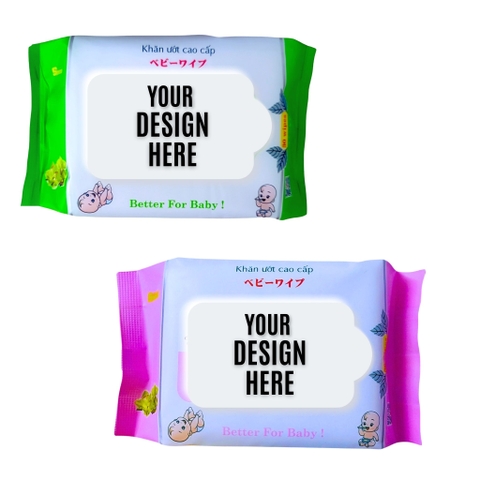 Khăn ướ 30tờ  dán Decal theo yêu cầu  bao bì  có sẵn