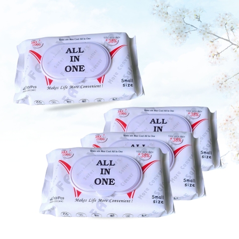 48  gói Khăn ướt Max Cool ALL IN ON Small size  ( 40tờ) - không hương