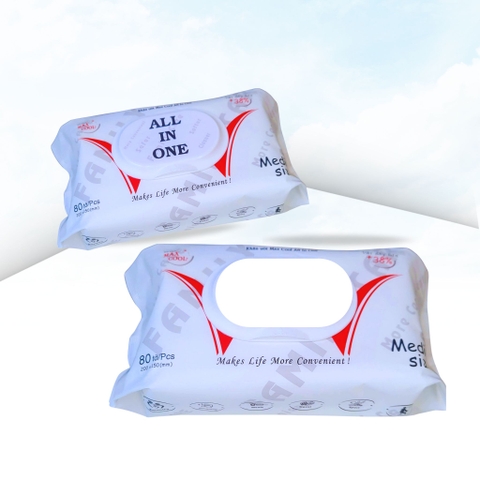Khăn ướt  80 tờ  dán Decal theo yêu cầu  bao bì  có sẵn