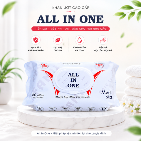 ALL IN ONE , Medium ( 80tờ) - không hương