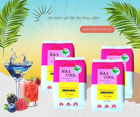 Combo 80 gói khăn ướt Max Cool 25 tờ, có hương