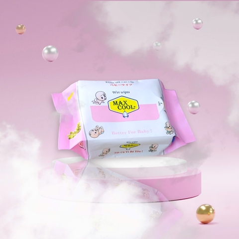 Combo 80 gói khăn ướt Max Cool 30 tờ, hương lài (màu hồng)