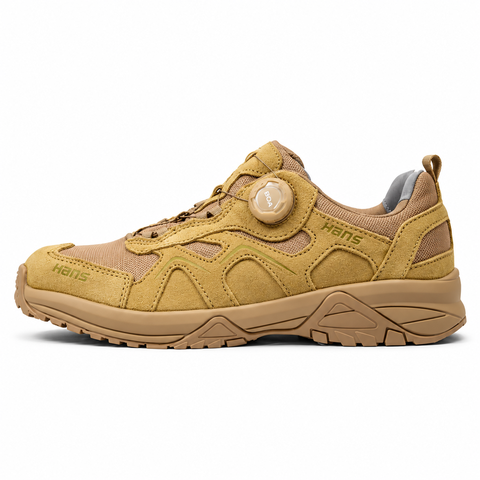 Giày bảo hộ Hans HS-81 Camel màu vàng bò, thấp cổ khóa xoay