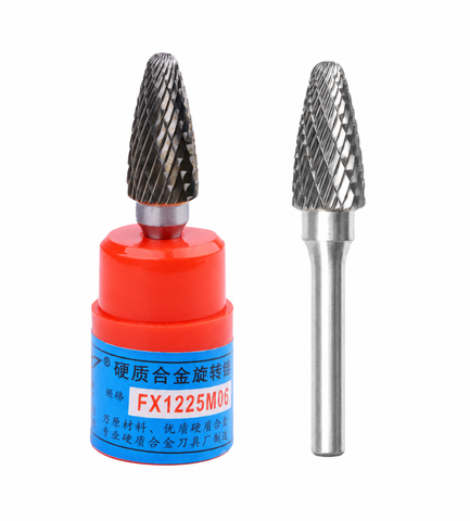 Mũi mài hợp kim FX1225M06 dạng cây đầu bo, đường kính 12 mm, chuôi 6 mm