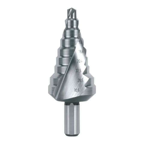 Mũi khoan bước RUKO 101098 HSS 6–30,5 mm, 9 bậc khoan, rãnh xoắn, chuôi 10 mm