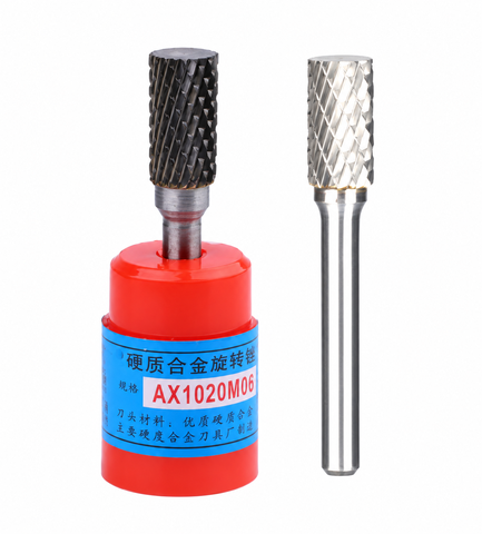 Mũi mài hợp kim AX1020M06 dạng trụ đầu phẳng, đường kính 10 mm, chuôi 6 mm