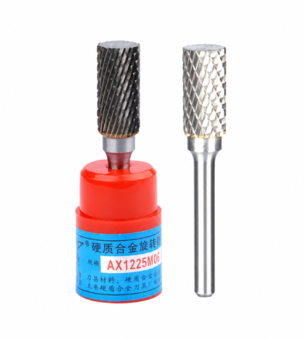 Mũi mài hợp kim AX1225M06 dạng trụ đầu phẳng đường kính 12 mm, chuôi 6 mm