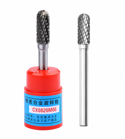 Mũi mài hợp kim CX0820M06 dạng trụ đầu bo, đường kính 8 mm, chuôi 6 mm