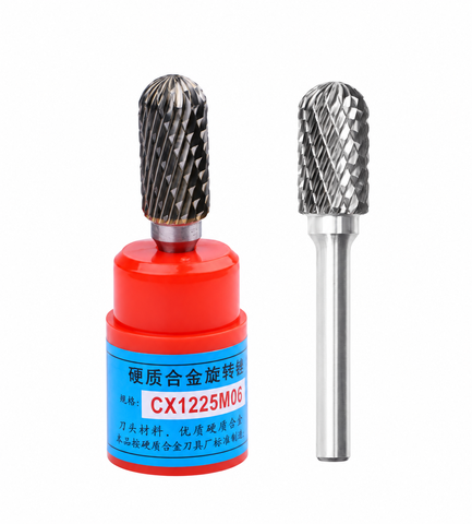 Mũi mài hợp kim CX1225M06  dạng trụ đầu bo, đường kính 12 mm, chuôi 6 mm