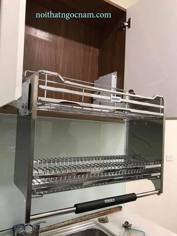 Giá bát inox tủ trên nâng hạ