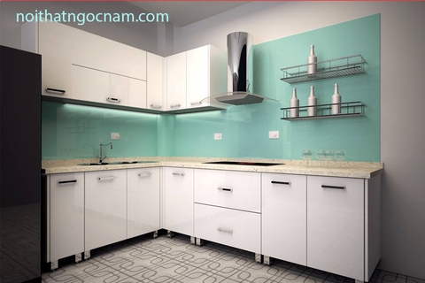 Tủ bếp inox cánh Laminate