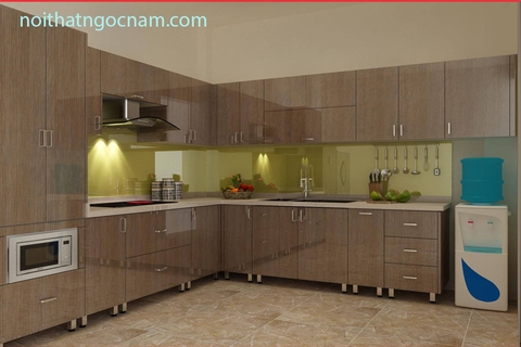 Tủ bếp inox cánh Laminate