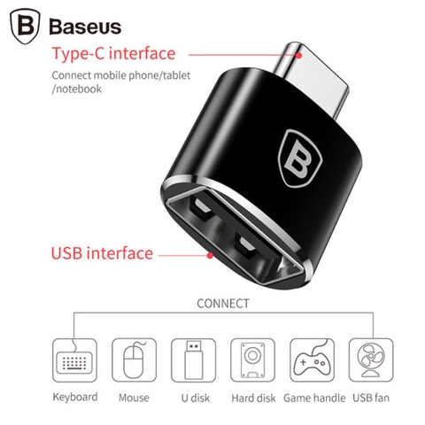 Đầu chuyển Mini Type-C sang USB Baseus