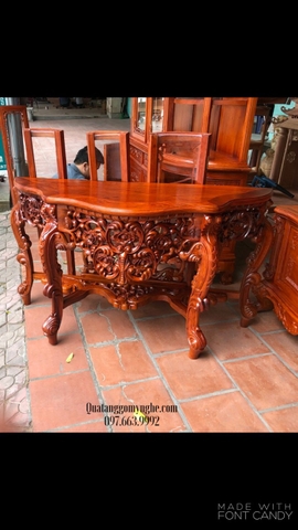 Bàn Console gỗ bán nguyệt tân cổ điển