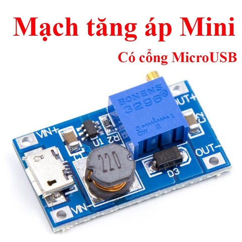 Mạch Tăng Áp Mini có Cổng Micro USB 2V lên 26Vdc 2A