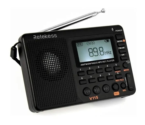 Đài FM Retekess V115 AM SW Bỏ Túi Hỗ Trợ Thẻ Nhớ TF Nghe Nhạc MP3