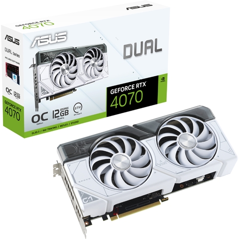 CARD màn hình VGA ASUS Dual RTX4070 White OC 12GB (DUAL-RTX4070-O12G-WHITE)