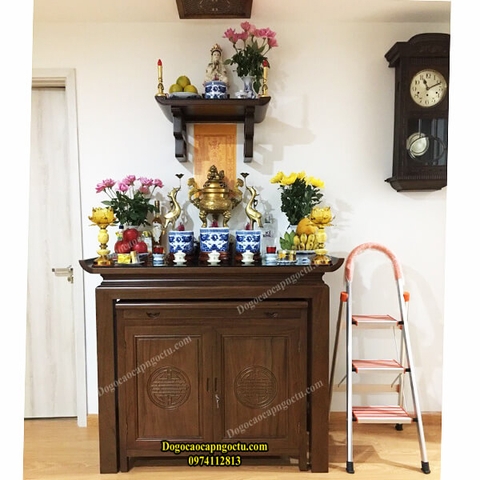 Bàn thờ cặp 127x61x127 và bàn thờ phật đã bàn giao cho nhà bác Hạnh