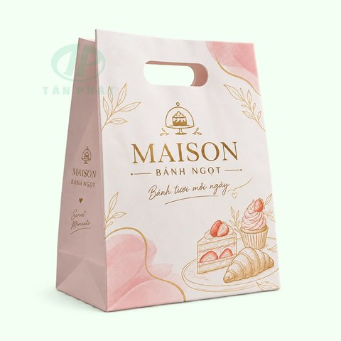 In túi giấy đựng bánh ngọt, túi giấy bakery theo yêu cầu
