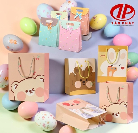 In túi giấy shop trẻ em đẹp mắt, dễ thương, an toàn và tiện dùng