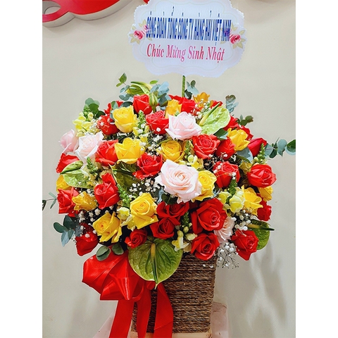 Giỏ hoa tươi đẹp LOVE-G102