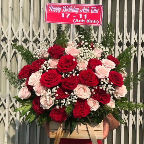 Giỏ hoa tươi đẹp LOVE-G117