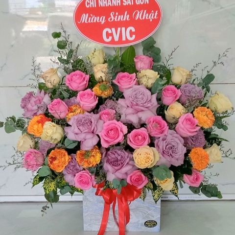 Giỏ hoa tươi đẹp LOVE-G119