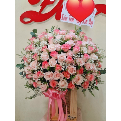 Giỏ hoa tươi đẹp LOVE-G135