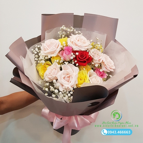 Bó hoa tươi đẹp tặng sinh nhật vợ