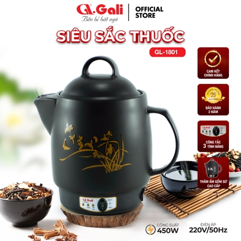 Siêu sắc thuốc 1801 Matte Black - 3.3L - Bảo hành 2 năm