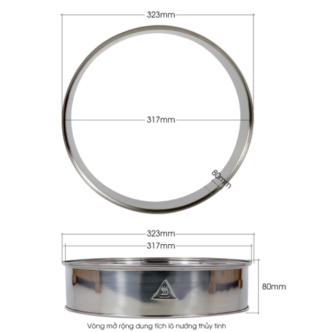 Vòng tăng thể tích từ 12L lên 17L của lò nướng thủy tinh