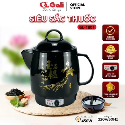 Siêu sắc thuốc 1801 Shiny Black - 3.3L - Bảo hành 2 năm