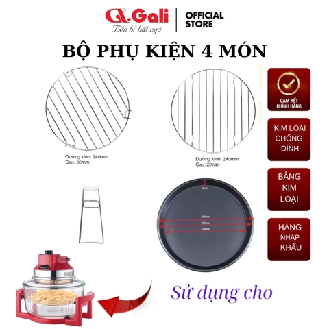 Bộ phụ kiện 4 món lò nướng thủy tinh