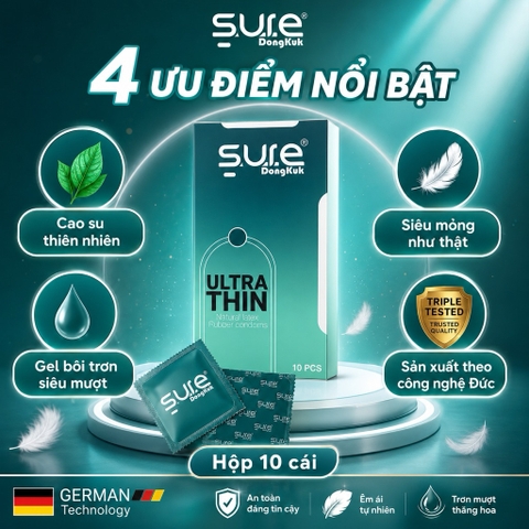 BAO CAO SU SURE DONGKUK HỘP 10 CHIẾC TRƠN MỎNG