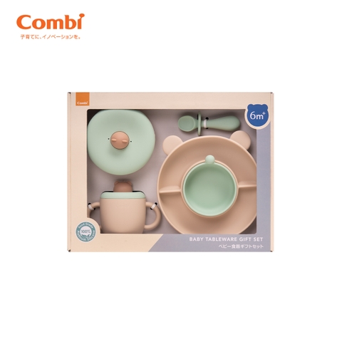 Bộ ăn dặm Combi silicone platinum hình gấu