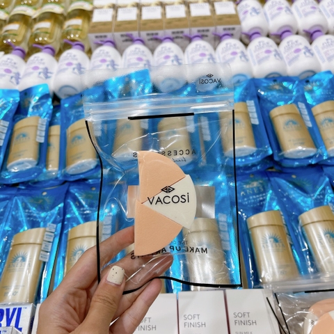 Bông Phấn Ướt Tam Giác 3 Cái Vacosi BP12