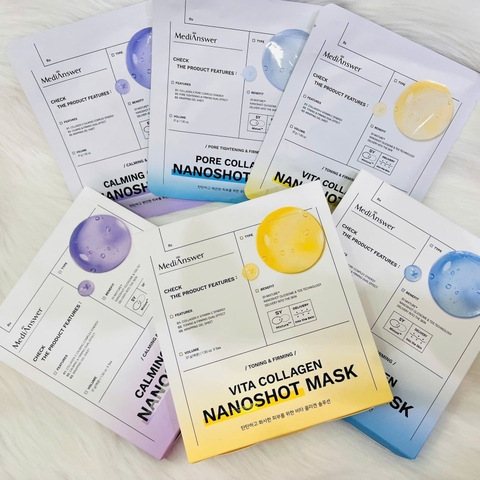 Combo 5 Mặt Nạ Dạng Thạch Medianswer Mask (2 Tím, 2 Vàng, 1 Xanh)