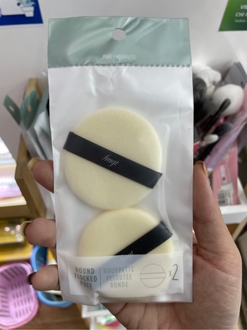 Bông Phấn Round Flocked Puff fmgt The Face Shop tách lẻ ( set 2 cái )