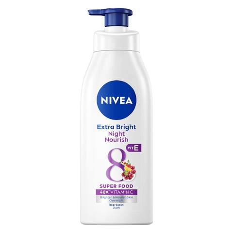 Sữa Dưỡng Thể NIVEA Sáng Da Ban Đêm 8 Super Foods (350 ml)