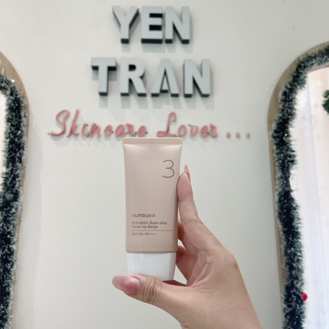 Kem Chống Nắng Numbuzin No.3 Porcelain Base-Skip Tone Up Beige 50ml