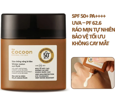Sữa Chống Nắng Bí Đao Quang Phổ Rộng Cocoon SPF 50+ PA++++, UVA – PF 62.6 50ml