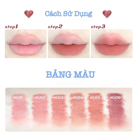 Chì Kẻ Môi GOGO TALES Viền Môi 3D Hack Môi Velvet Fog Lipliner