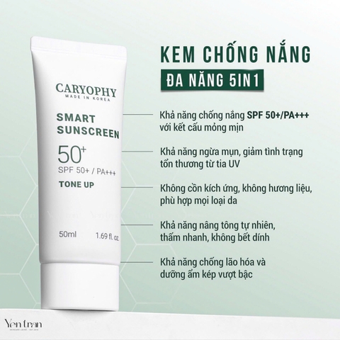 Kem Chống Nắng Caryophy Smart Sunscreen Tone Up 50ml