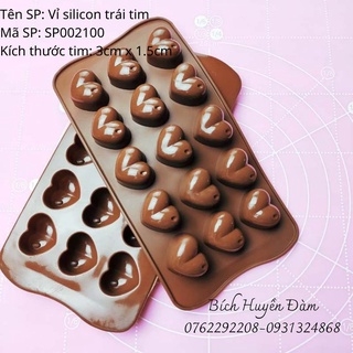 Vỉ silicon trái tim đổ rau câu, socola, muffin, cookie