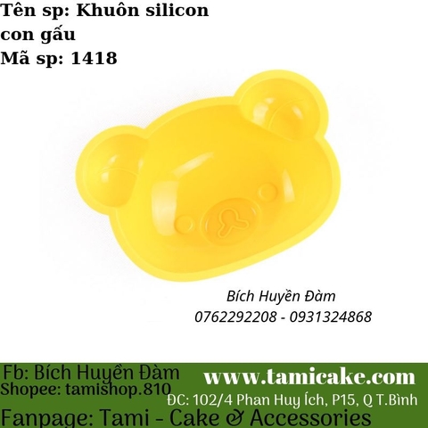 Khuôn silicon hình mặt gấu 1418