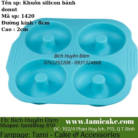 Khuôn silicon bánh donut 1420